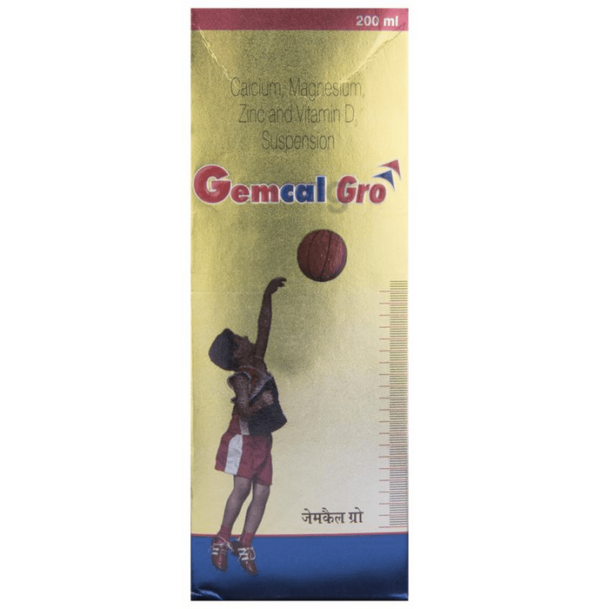 Calcium+ Magnesium+ Zinc+ Vitamin D3 Suspension (Gemfine Gro Suspension) - 200 ml