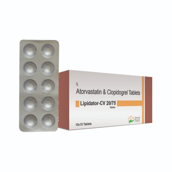 Atorvastatin 20mg + Clopidogrel 75mg (Lipidator CV 20/75) - 10 Tablets