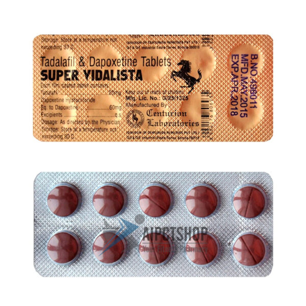 Super Vidalista - 20 mg Tadalafil / Cialis 60 mg Dapoxetine - 10 tablets